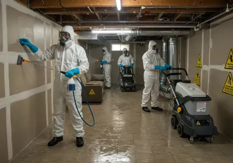 Basement Moisture Removal and Structural Drying process in Newton County, AR